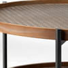 Kade 33" Round Brown Table Gray Metal Frame Two-Tier Coffee Table