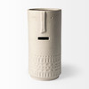 Jacob II Tall White Ceramic Smiling Face Vase