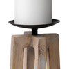 Astra Large Light Brown Wood Pedestal Base Table Candle Holder