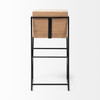 Stamford 40" Total Height Light Beige Upholstered Seat w/ Wood Back, Metal Frame Bar Stool