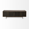 Grace I Two-Toned Brown Solid Wood TV Stand Media Console with Slated Doors, TV up to 82"