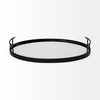 Ansel 20L x 14W Black Metal Mirrored Bottom Oval Serving Tray