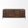 Glenn VI 71.5x18 Dark Brown Wood Frame w/ Black Iron Accent, 6 Drawer, 2 Door Cabinet Sideboard
