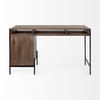 Glenn VII 56L x 22W Dark Brown Wood w/ Black Iron Frame, 3 Drawer Office Desk