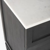 Divina Black-Brown Wood w/ White Marble Top and Black Metal Base Accent Cabinet