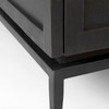 Divina Black-Brown Wood w/ White Marble Top and Black Metal Base Accent Cabinet