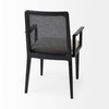 Clara Black Wood W/ Cream Fabric Seat and Cane Back Dining Chair