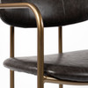 Parker Brown Faux Leather Seat Gold Metal Bar Stool