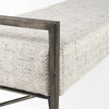 Charlotte  55.0L Gray Herringbone Fabric Seat w/ Antique Nickel Metal Frame Bench
