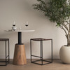 Clarissa 18.0L x 16.0W x 26.25H Dark Brown Woven Leather Seat W/ Black Iron Frame Counter Stool