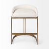 Hollyfield II Cream Fabric Seat W/ Gold Metal Base Counter Stool