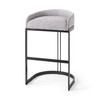 Hollyfield II Gray Fabric Seat W/ Gray Metal Base Bar Stool