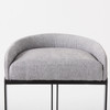 Hollyfield II Gray Fabric Seat W/ Gray Metal Base Bar Stool