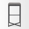 Frodo 16.5L x 16.5W x 29.75H Gray Fabric Seat W/Black Iron Frame Bar Stool