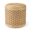 Michelle 17.7L x 17.7W x 17.7H Light Brown Woven Seagrass Round Pouf