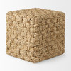 Adele  17.7L x 17.7W x 17.7H Medium Brown Seagrass Woven Square Pouf