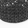 Lola 19.7L x 19.7W x 23.6 Set of 3 Black Water Hyacinth Zig Zag Weave Round Basket W/ Handles