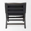 Elodie 24.4L x 33.9W x 30.7H Black Leather W/Black Stain Beech Wood Frame Accent Chair
