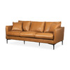 Lake Como 85.8L x 36.6W x 32.3H Tan Leather Three Seater Sofa