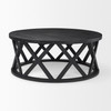 Forsey  28.0L x 45.3W x 18.0H Black Solid Wood Round Coffee Table