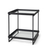 Trey Black Metal W/Glass Accent Table