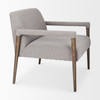 Palisades Gray Fabric w/ Brown Wood Frame Accent Chair