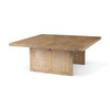 Grier  42" Square Light Brown Wood w/ Cane Coffee Table