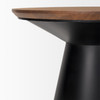Mitchell 22.0L x 22.0W x 23.0H Black Metal Pedetal Base with Brown Wood Top Side Table