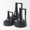 Burton 11.6H Medium Glossy and Matte Black Ceramic Jug Vase