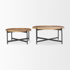 Marquisa Medium Brown Wood W/Black Metal Large Coffee Table