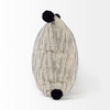 Krystal 18 x 18 Cream/Black Pom Pom Decorative Pillow Cover