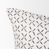 Jayden Cream w/ Black Print Linen Lumbar Decorative Pillow Cover