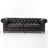 Conrad 96" Vintage Black chesterfield sofa for sale