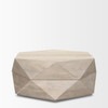 Arreto Hexagonal Hinged Solid Wood Top and Base Coffee Table
