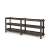 Romi Dark Brown Wood w/ 3 Shelves Oval Console Table