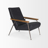 Grosjean Black Leather w/ Black Metal Frame Accent Chair