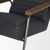 Grosjean Black Leather w/ Black Metal Frame Accent Chair