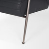 Grosjean Black Leather w/ Black Metal Frame Accent Chair