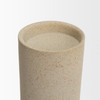 Qamra Medium Beige Textured Metal Pillar Candle Holder Candle Holder