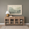 Sadiyah Antiqued Gold Brushed Metal w/ Cream Shade Table Lamp