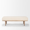 Shae Brown Wood w/ Oatmeal Fabric Bench Shae Brown Wood w/ Oatmeal Fabric Bench