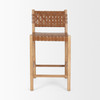 Shane Brown Wood w/ Woven Brown Leather Counter Stool