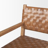 Shane Brown Wood w/ Woven Brown Leather Dining Armchair
