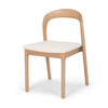 Nobu Oak Wood w/ Cream Fabric Open Back Dining Chair