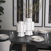 Dinah Small White w/ Black Stripes  Ceramic Vase