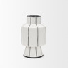 Dinah Small White w/ Black Stripes  Ceramic Vase