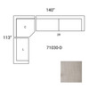 Warner Gray 3 Piece Sofa Set w/Corner Piece