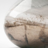 Erie I Short Two Toned Sky Blue Dark Brown Blown Glass Vase