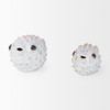 Spike II (Large) 10L x 6W Off-White Ceramic Puffer Fish
