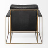 Watson Black Leather Wrap Gold Metal Frame Accent Chair